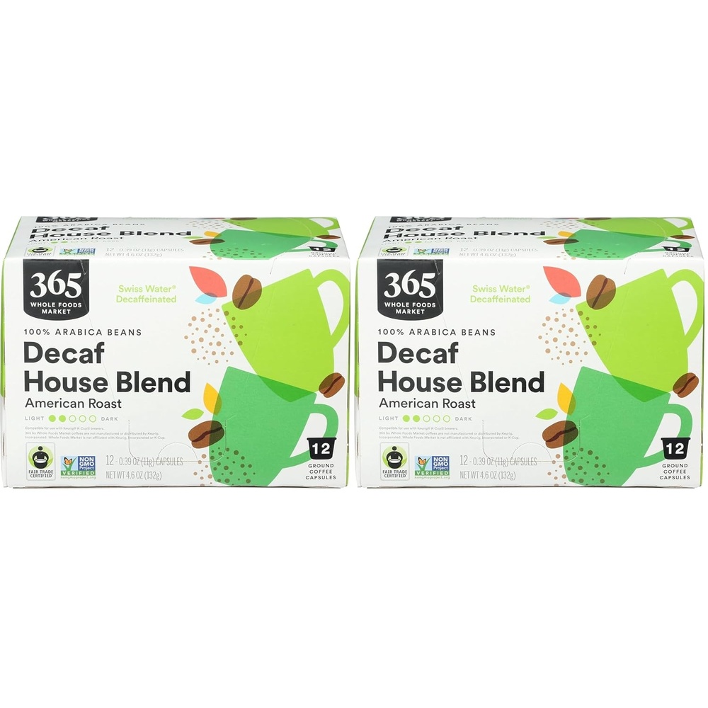image:image365 by Whole Foods Market Decaf House Blend Coffee Pods American Roast 12 Count12 Count Pack of 2