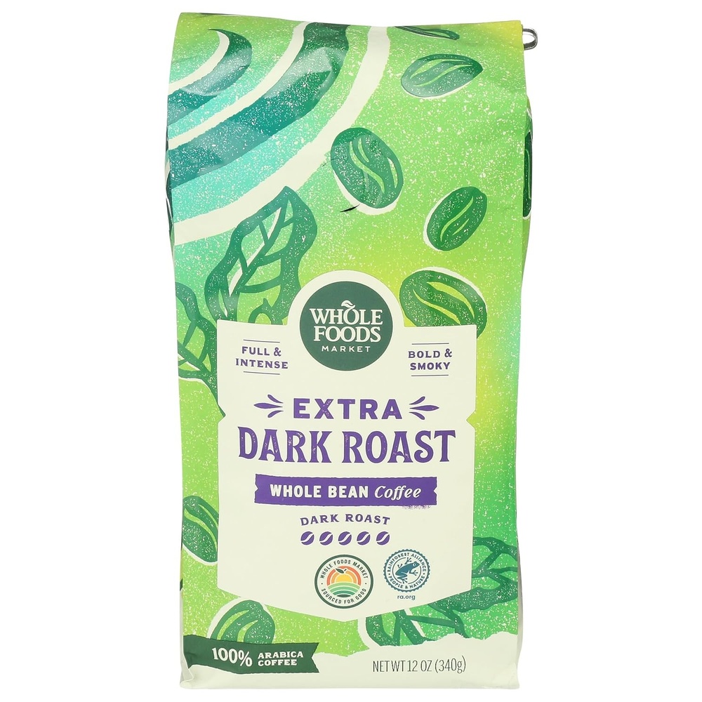 image:imageWhole Foods Market Extra Dark Roast Whole Bean Coffee Full ampamp Intense Bold ampamp Smoky 12 Ounce12 Ounce Pack of 1
