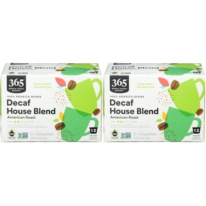 365 by Whole Foods Market, Decaf House Blend Coffee Pods, American Roast, 12 Count(12 Count (Pack of 2))